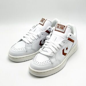 Converse All Star White Sneakers with Brown Accents
